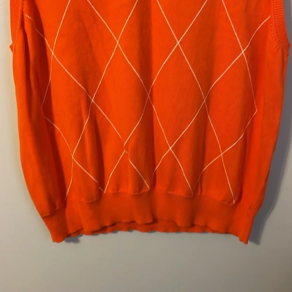 Campus Specialties Auburn University Orange White Argyle Knit Sweater Vest XXL